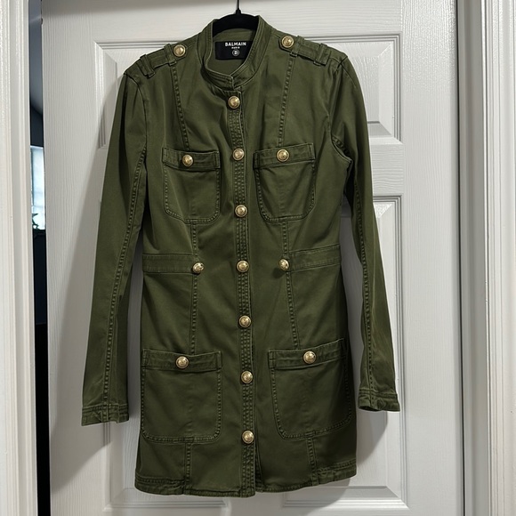 Balmain Cargo Style Khaki Dress - Army Green - Size 42 (US size 10) - Picture 1 of 9